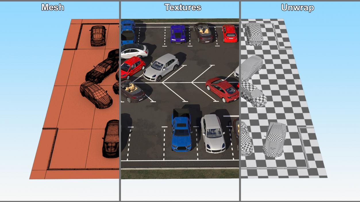 3D On Street Parking 26 Spaces Filled New model