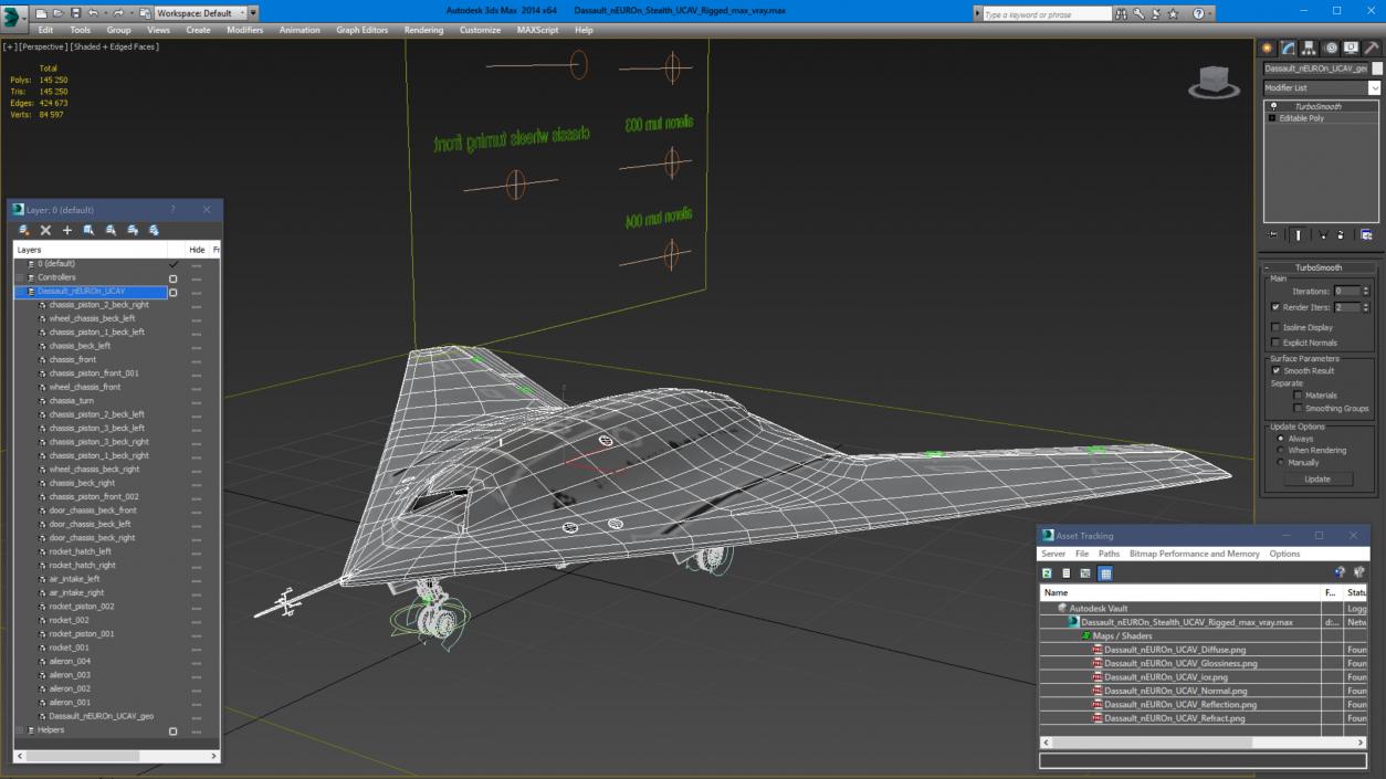 3D model Dassault nEUROn Stealth UCAV Rigged