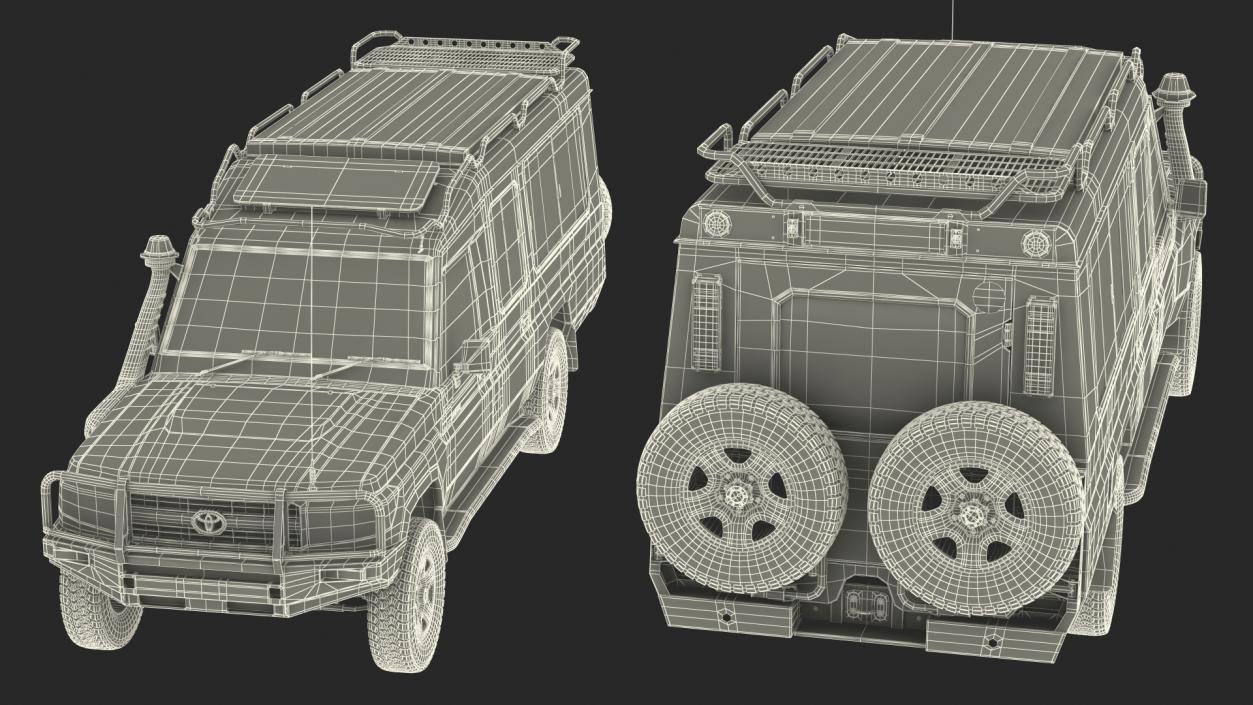 3D Toyota Land Cruiser Safari Beige Clean model