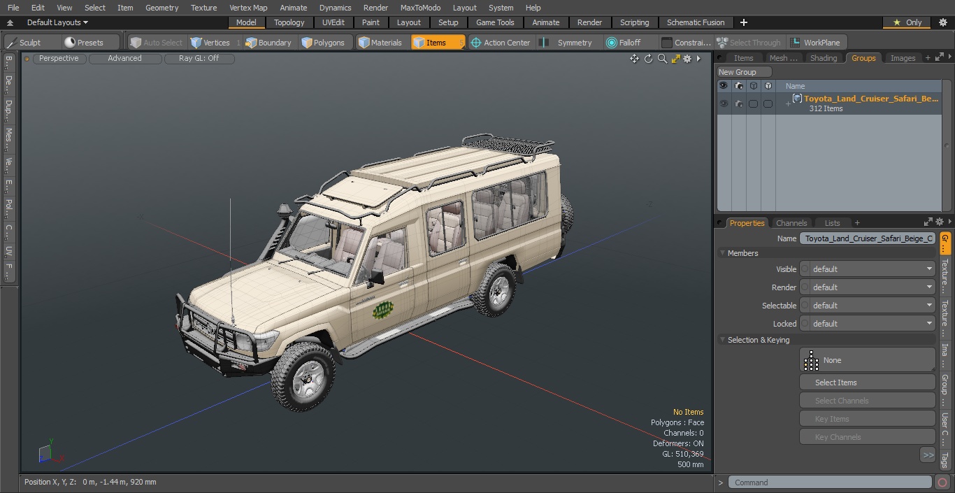 3D Toyota Land Cruiser Safari Beige Clean model