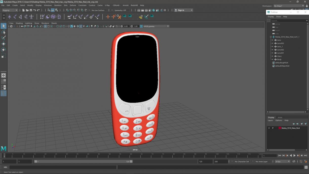 3D Nokia 3310 New Red model