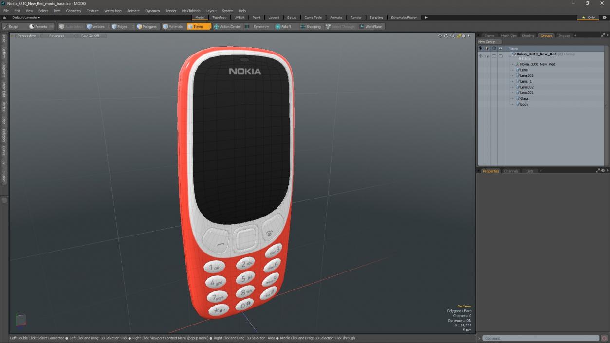 3D Nokia 3310 New Red model