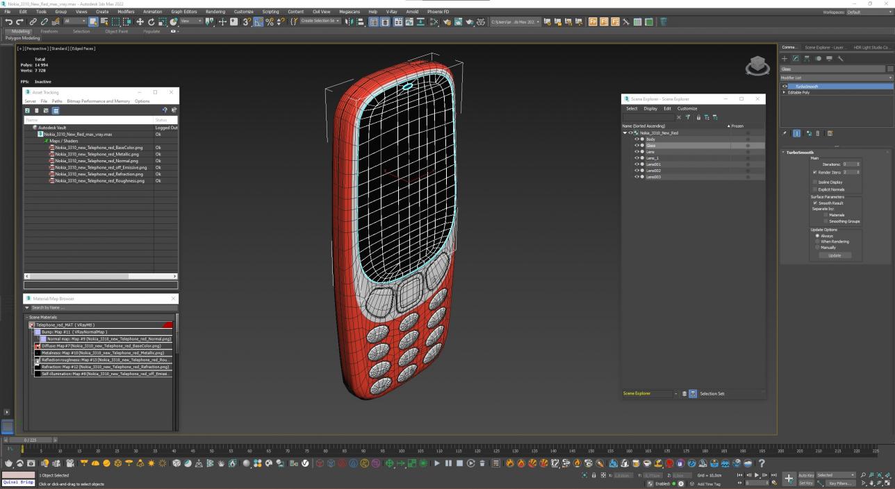 3D Nokia 3310 New Red model