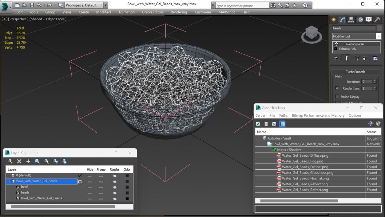 3D model Bowl with Water Gel Beads