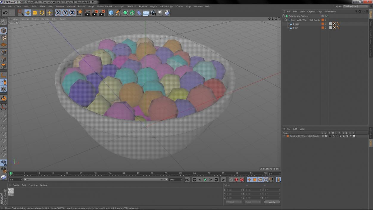 3D model Bowl with Water Gel Beads