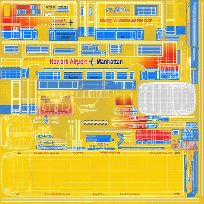 3D Bus Nabi Model 416 NYC Airport Express model