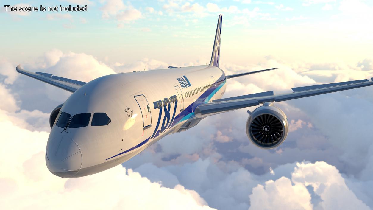 3D Boeing 787-8 Dreamliner ANA Livery Rigged