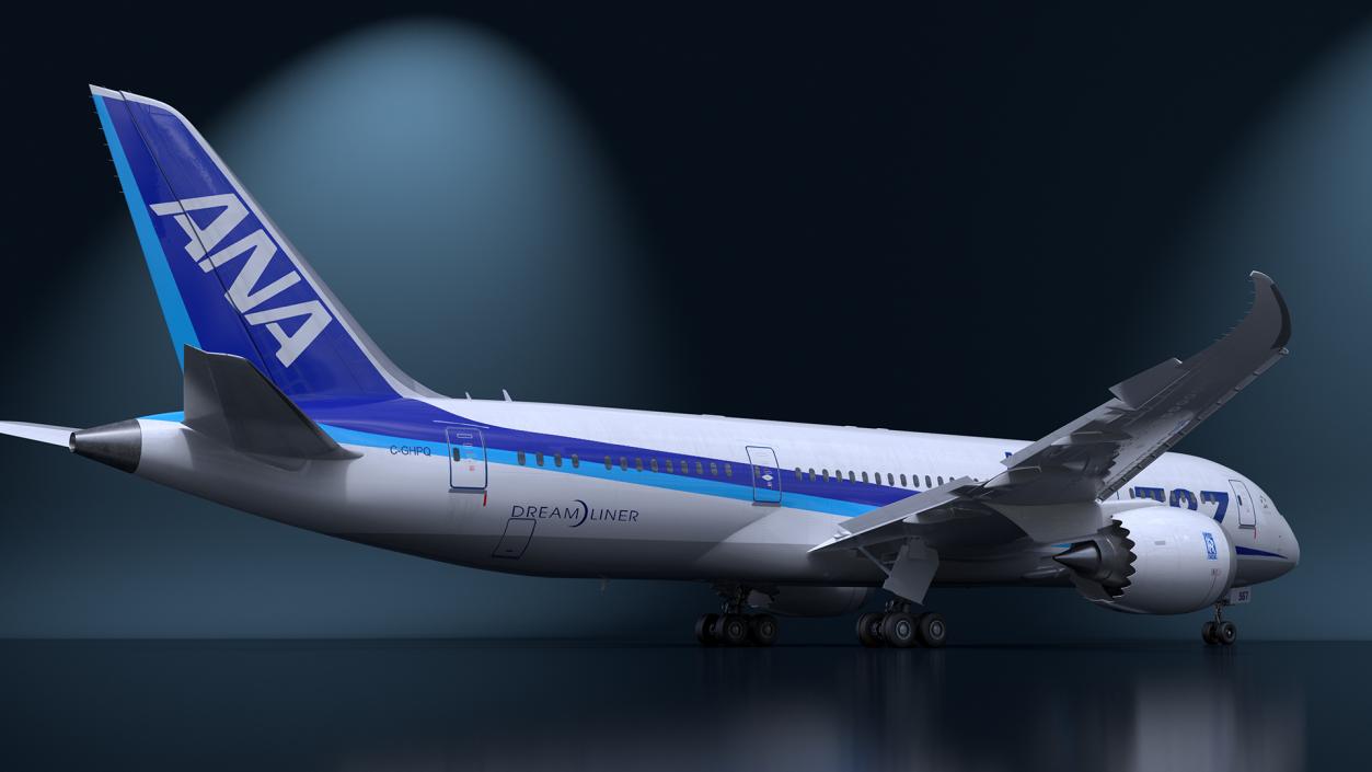 3D Boeing 787-8 Dreamliner ANA Livery Rigged