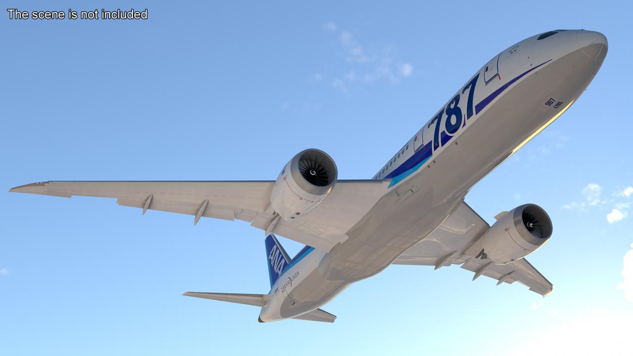 3D Boeing 787-8 Dreamliner ANA Livery Rigged