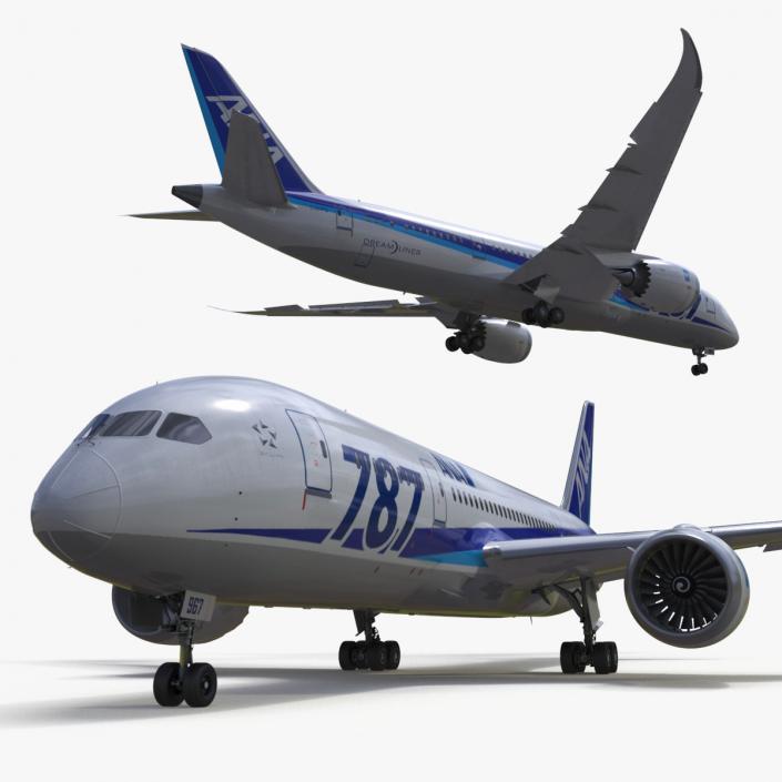 3D Boeing 787-8 Dreamliner ANA Livery Rigged