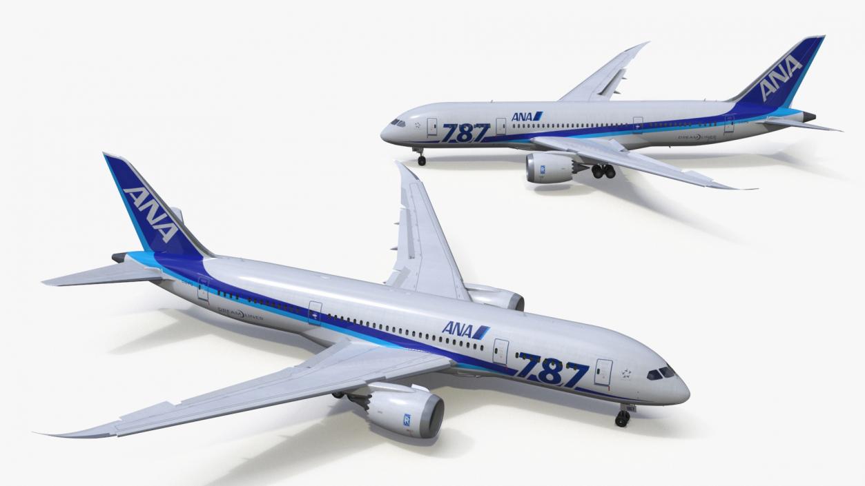 3D Boeing 787-8 Dreamliner ANA Livery Rigged