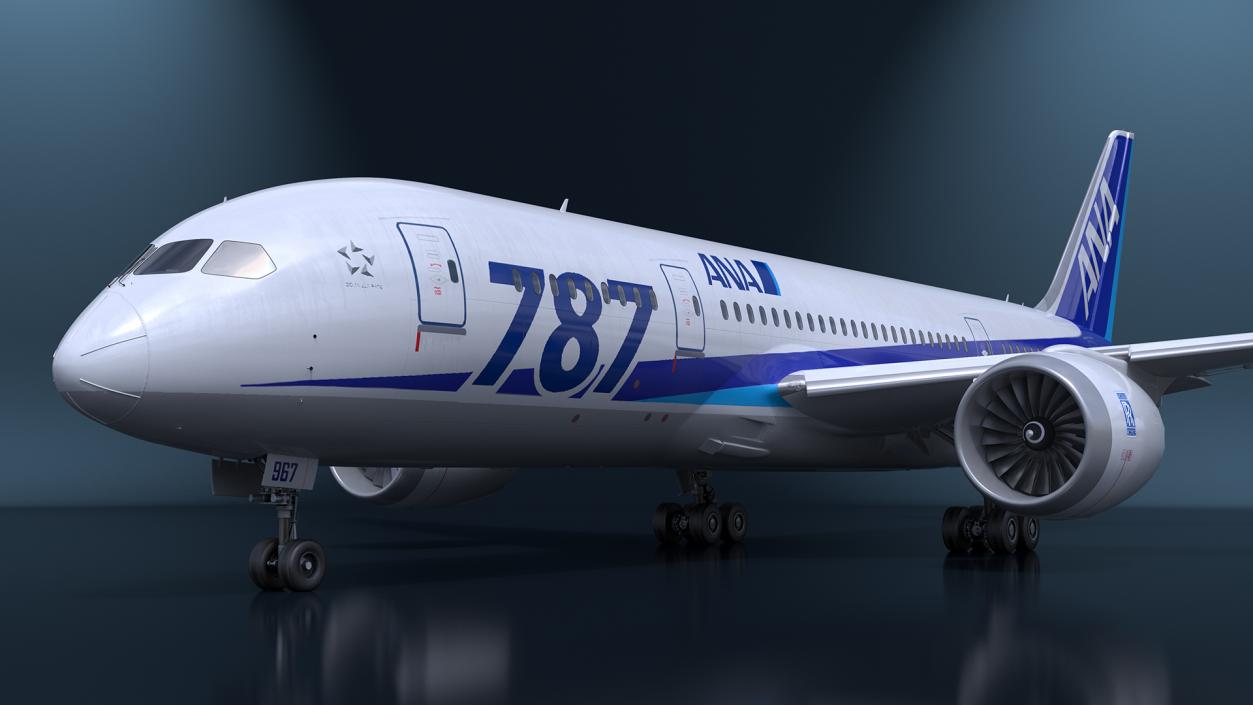 3D Boeing 787-8 Dreamliner ANA Livery Rigged