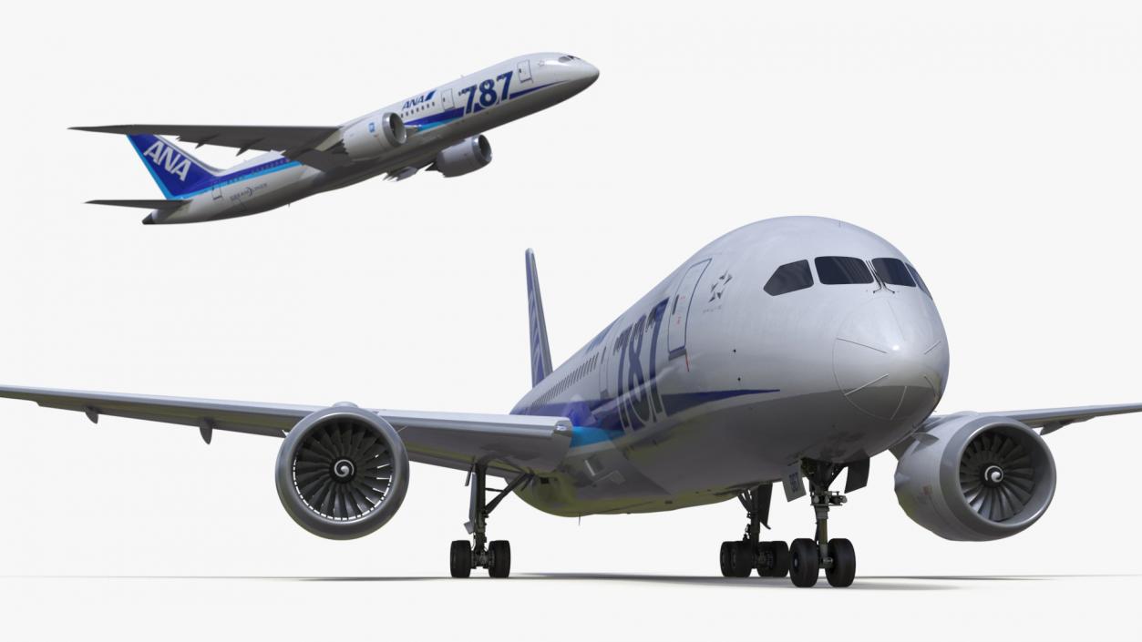 3D Boeing 787-8 Dreamliner ANA Livery Rigged