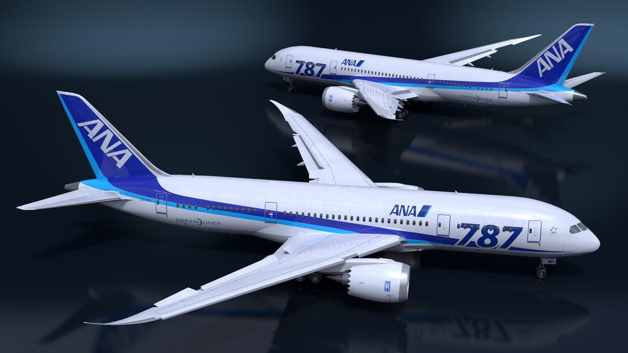 3D Boeing 787-8 Dreamliner ANA Livery Rigged