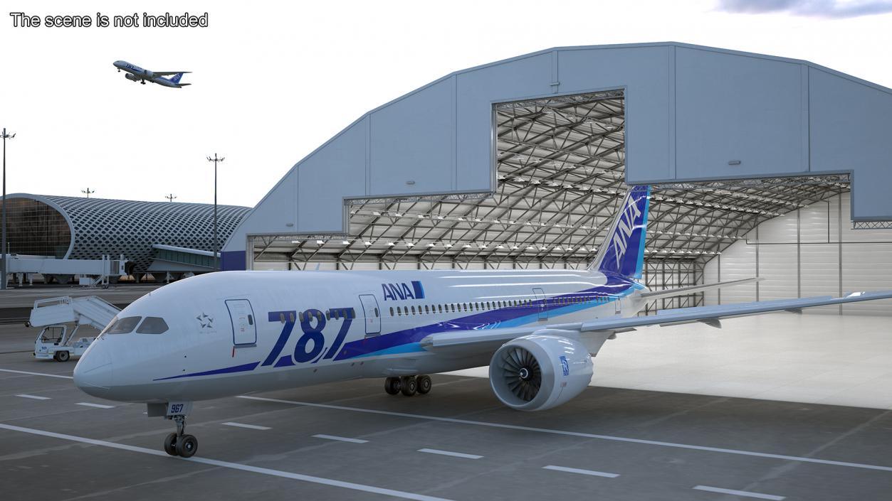 3D Boeing 787-8 Dreamliner ANA Livery Rigged