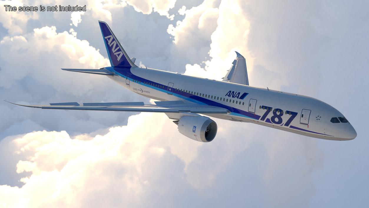 3D Boeing 787-8 Dreamliner ANA Livery Rigged