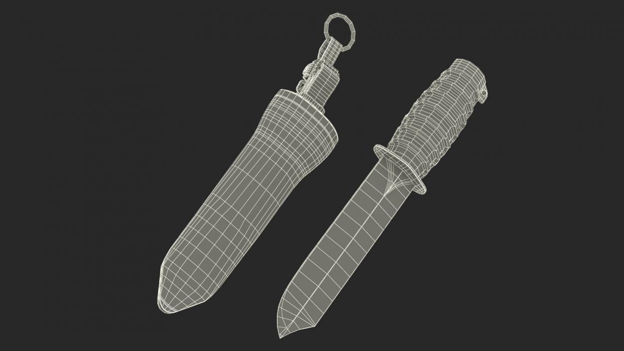 3D model Aged Antique Diving Knife