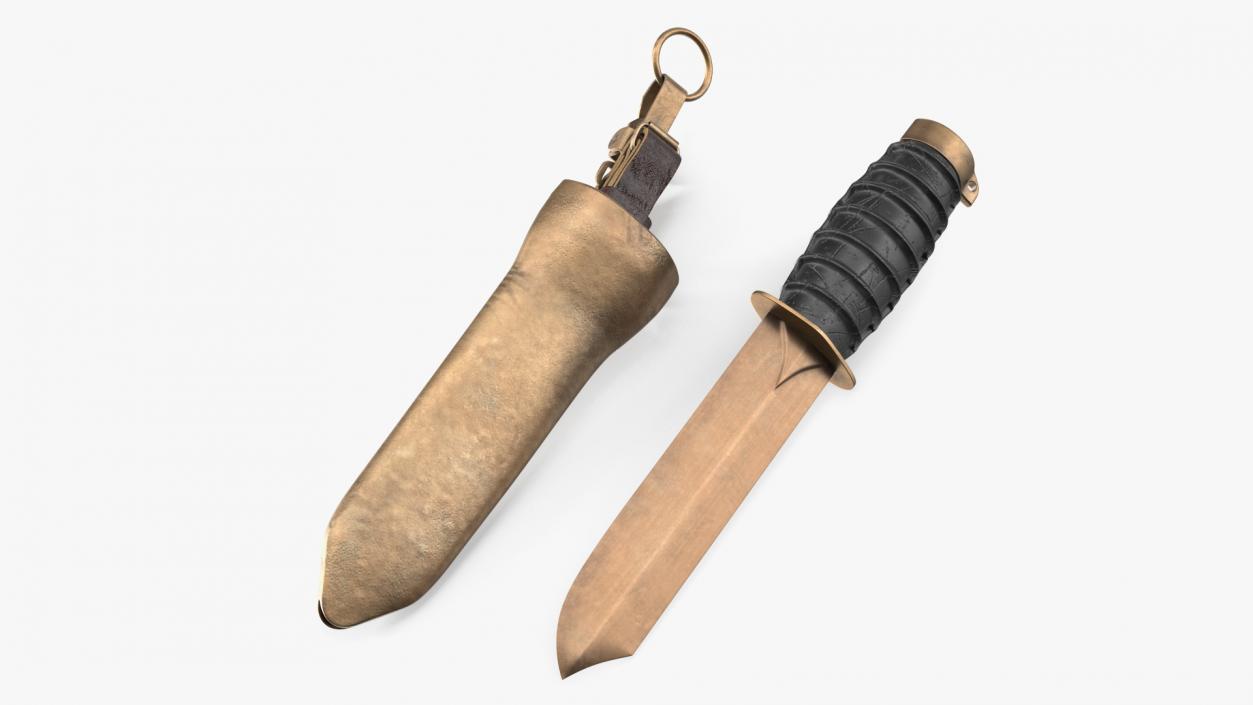 3D model Aged Antique Diving Knife