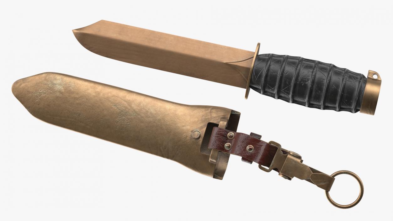 3D model Aged Antique Diving Knife