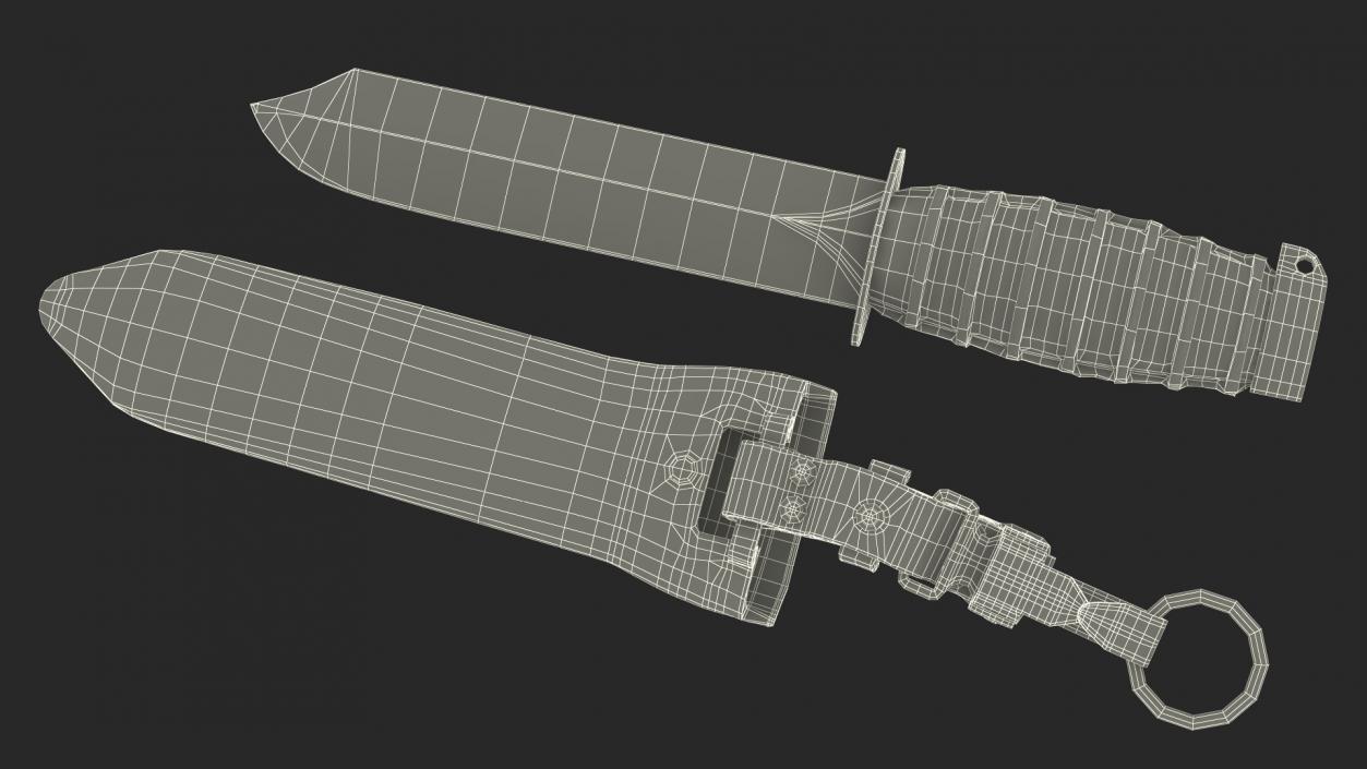 3D model Aged Antique Diving Knife