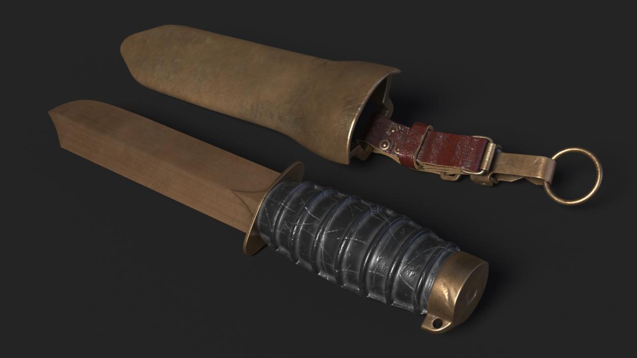 3D model Aged Antique Diving Knife