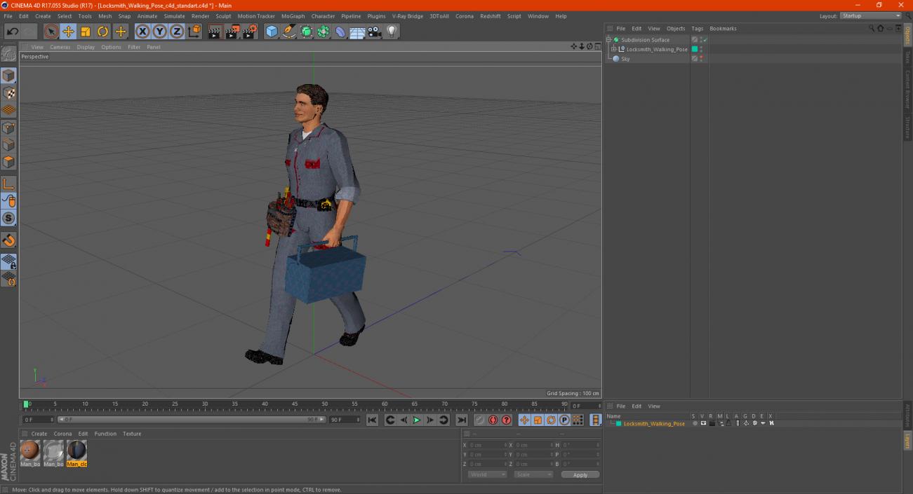 Locksmith Walking Pose 3D