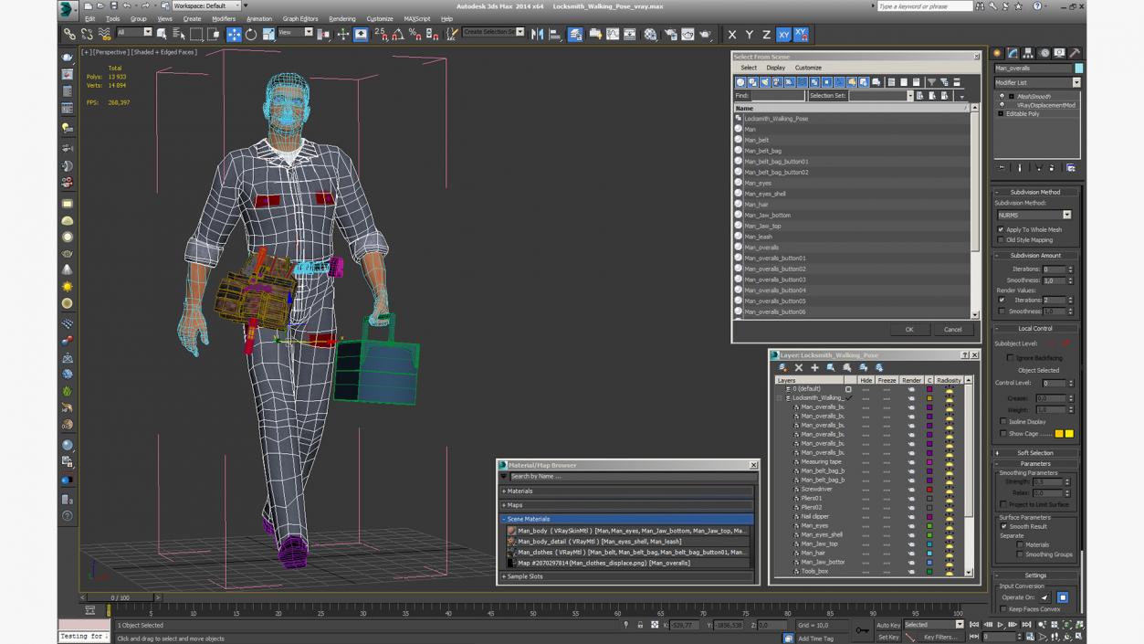 Locksmith Walking Pose 3D