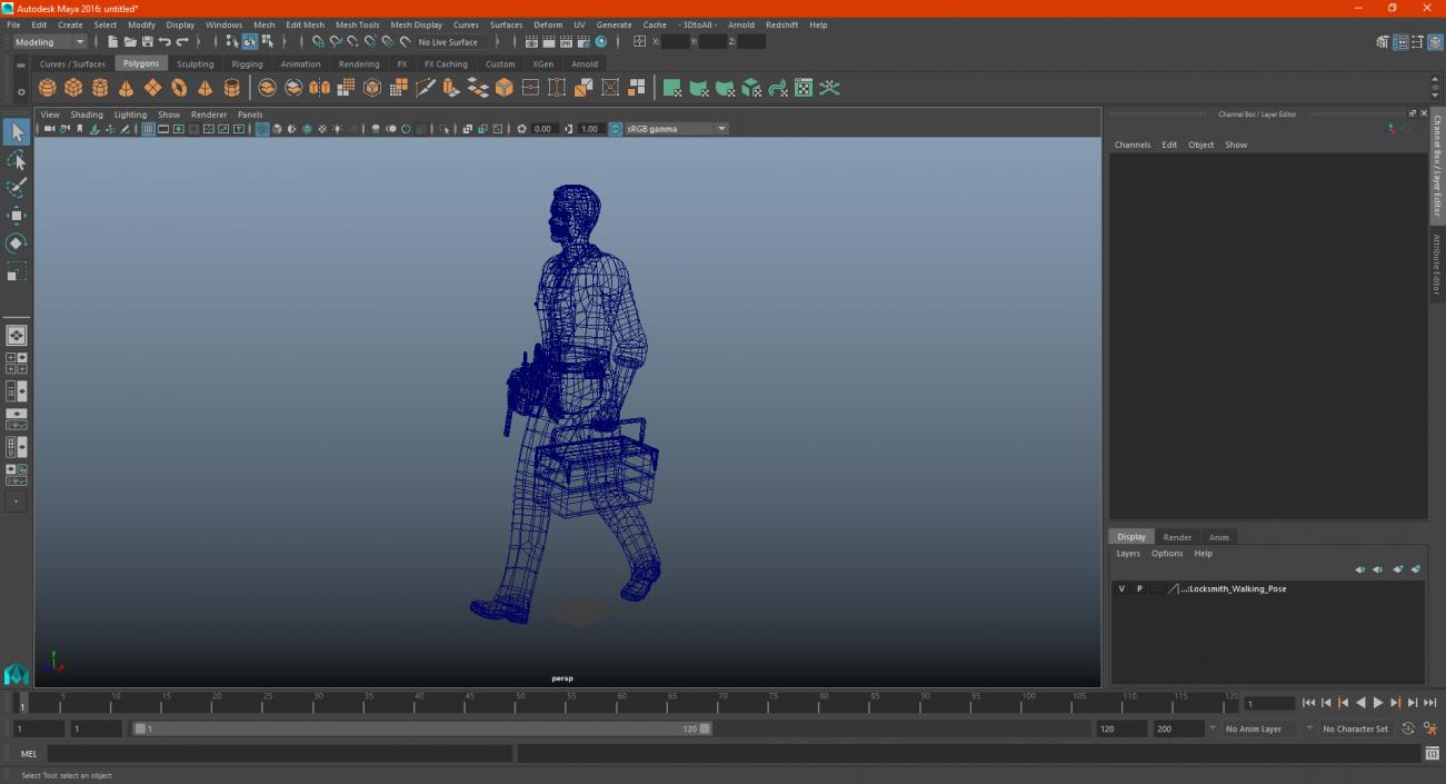 Locksmith Walking Pose 3D