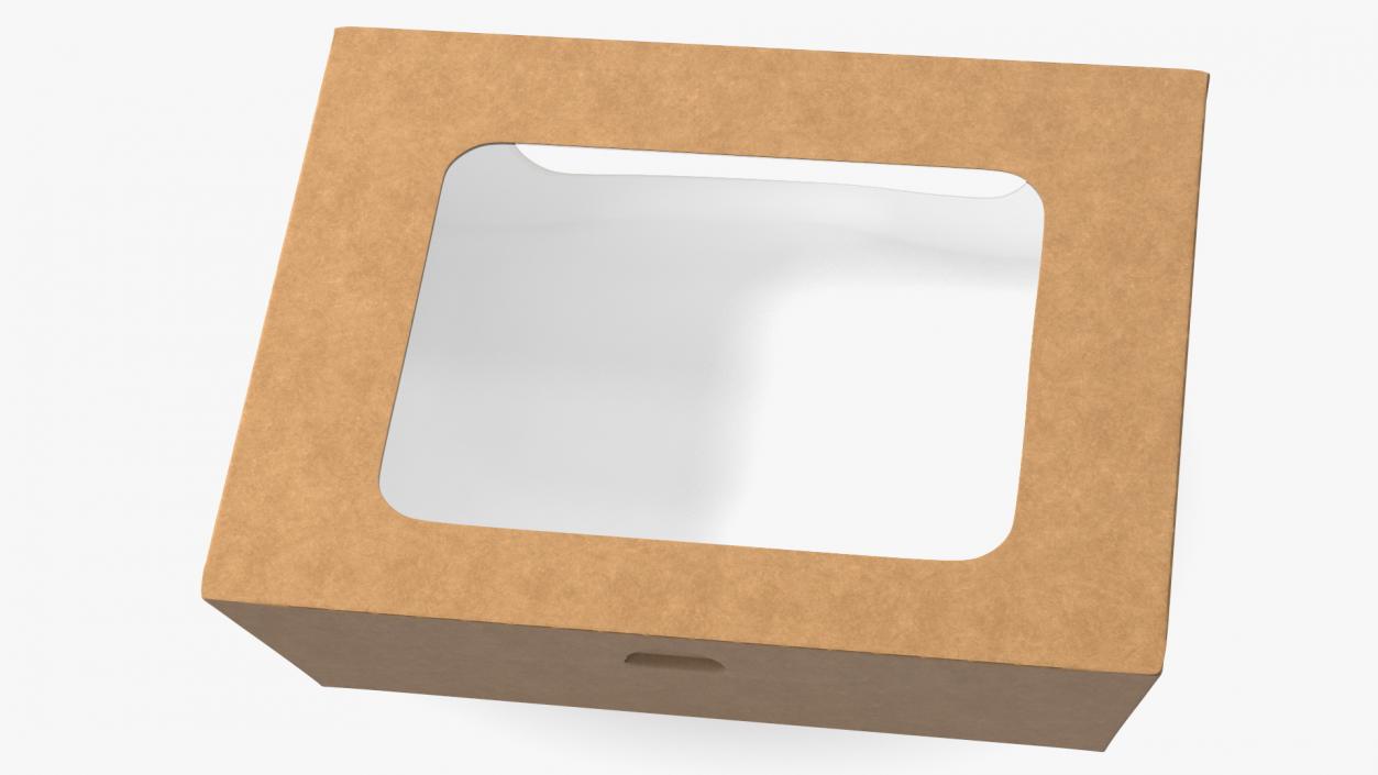 Small Kraft Salad Box with Clear Window 3D model