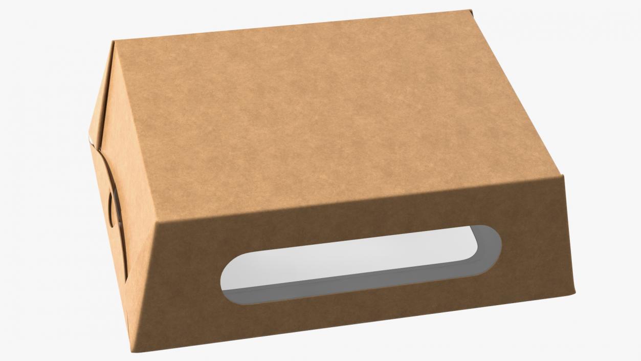 Small Kraft Salad Box with Clear Window 3D model