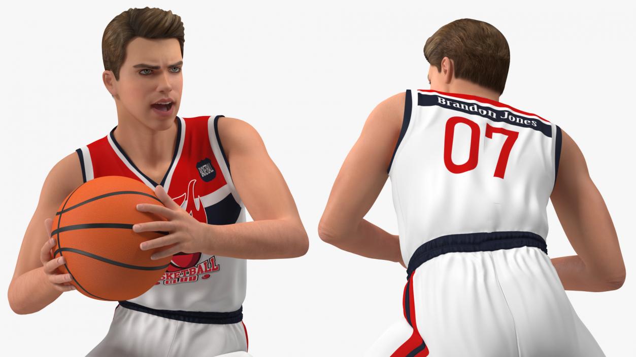 3D model Teenage Boy Playing Basketball