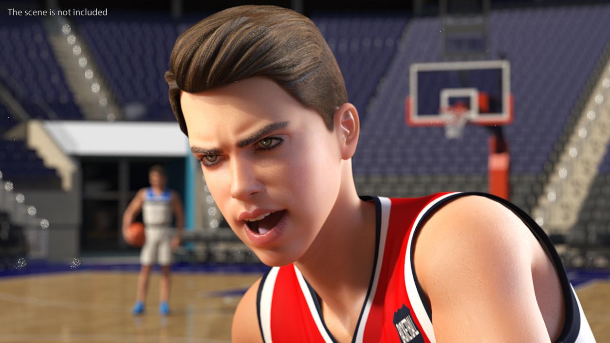 3D model Teenage Boy Playing Basketball