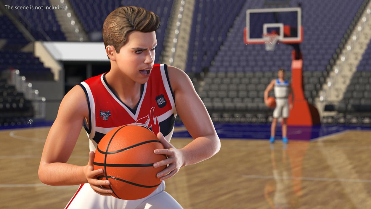 3D model Teenage Boy Playing Basketball