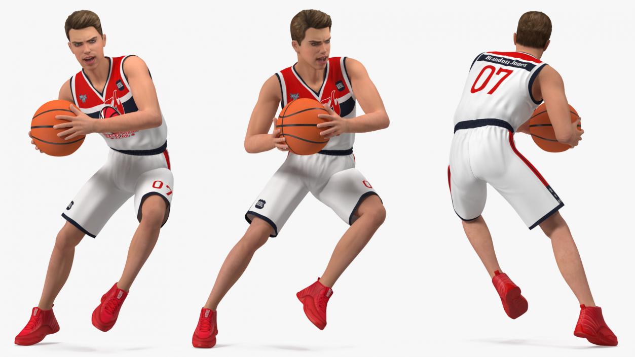 3D model Teenage Boy Playing Basketball