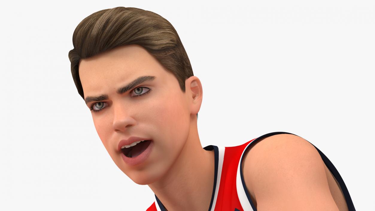 3D model Teenage Boy Playing Basketball