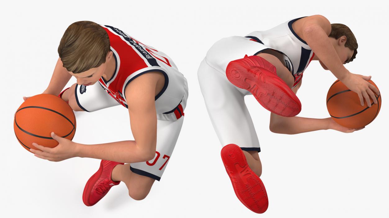 3D model Teenage Boy Playing Basketball