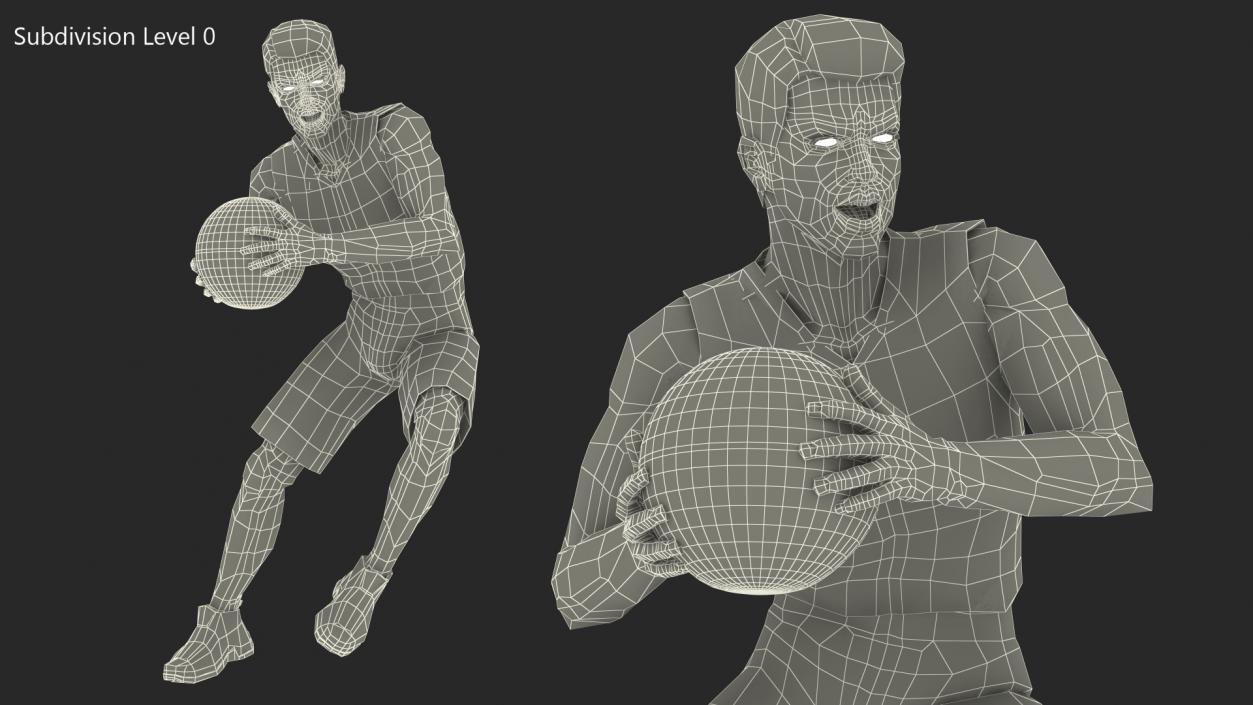 3D model Teenage Boy Playing Basketball