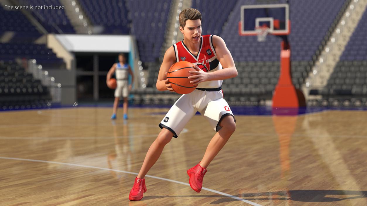 3D model Teenage Boy Playing Basketball