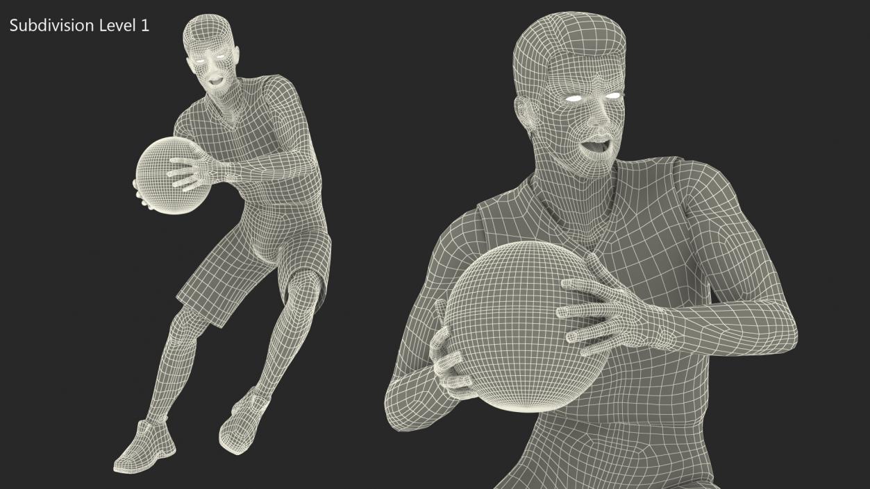 3D model Teenage Boy Playing Basketball