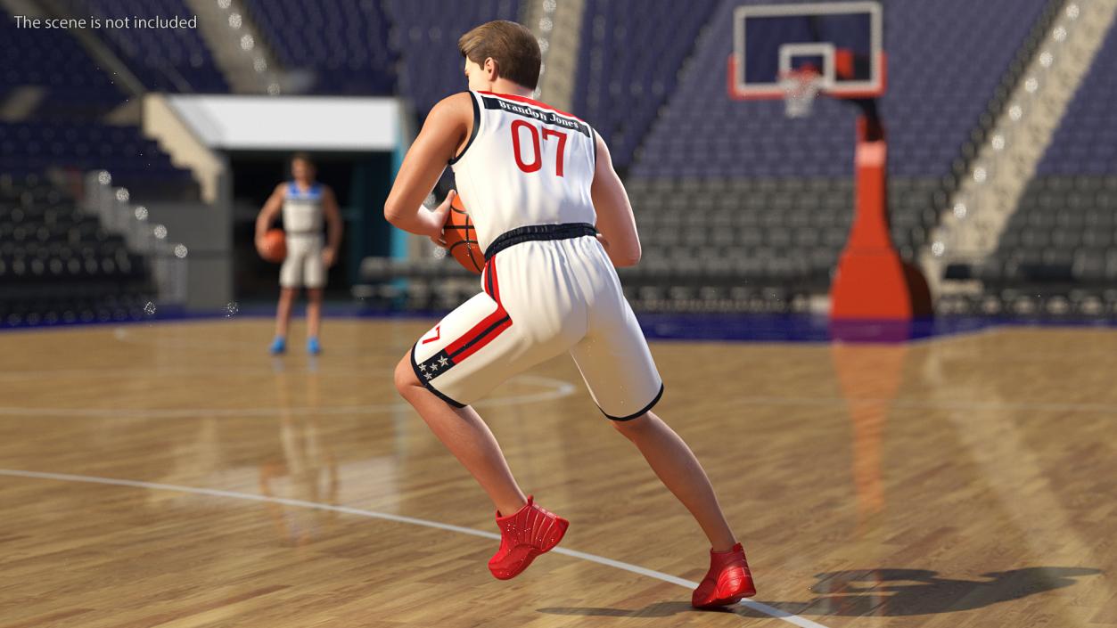 3D model Teenage Boy Playing Basketball