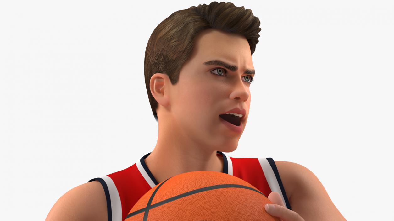 3D model Teenage Boy Playing Basketball