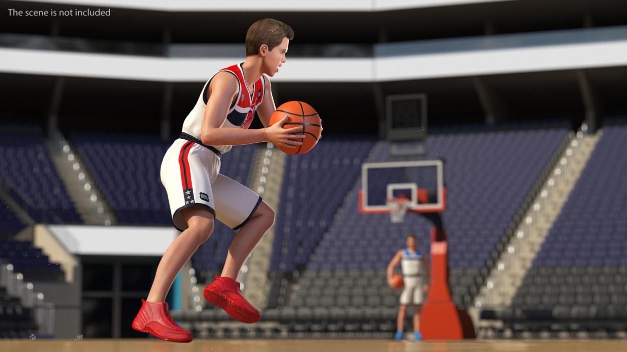 3D model Teenage Boy Playing Basketball