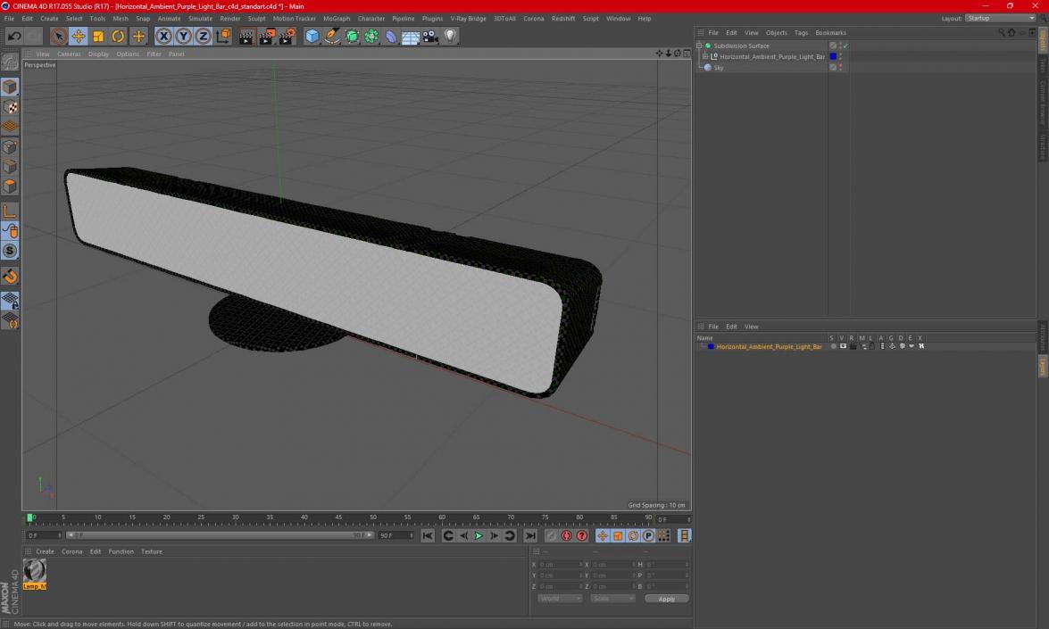 3D model Horizontal Ambient Purple Light Bar