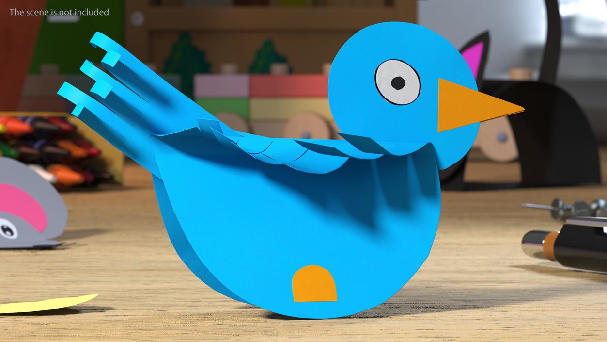 3D model Craft Paper Toy Bird