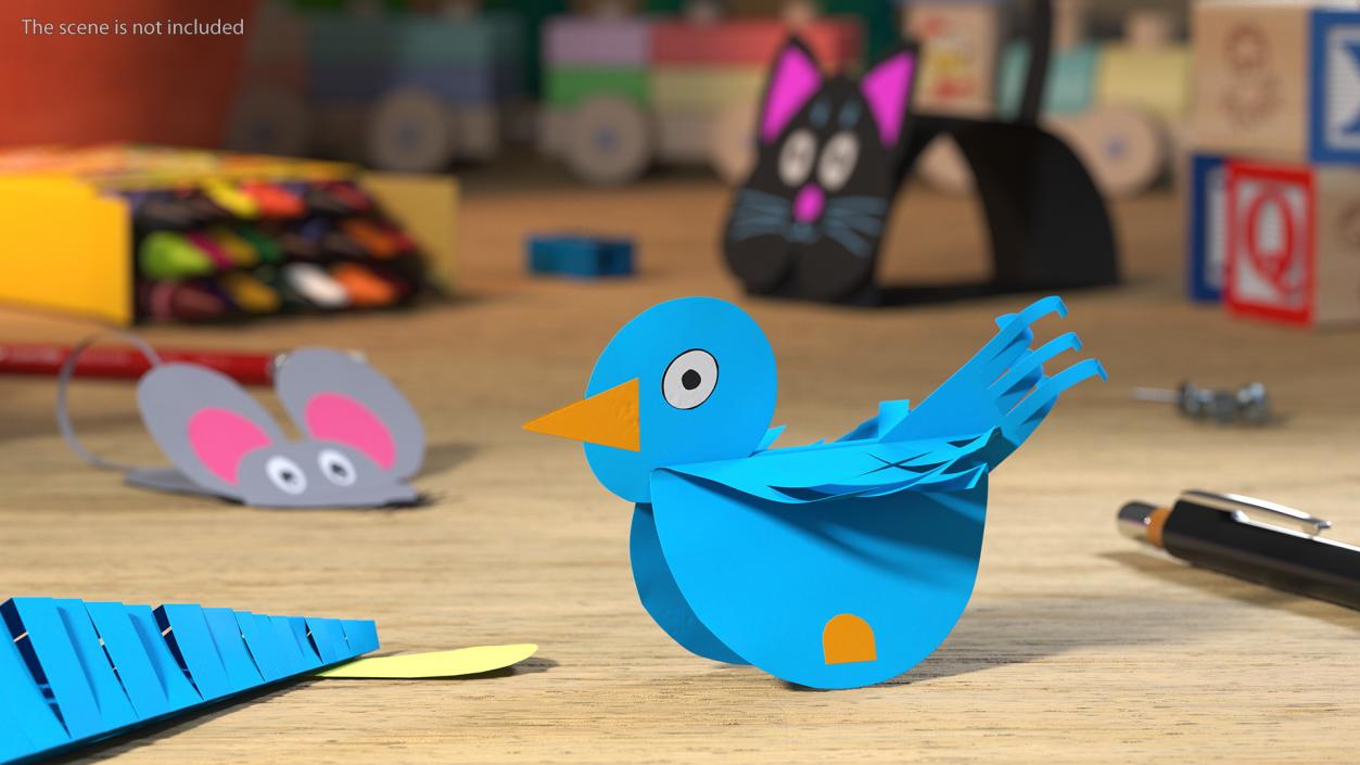 3D model Craft Paper Toy Bird