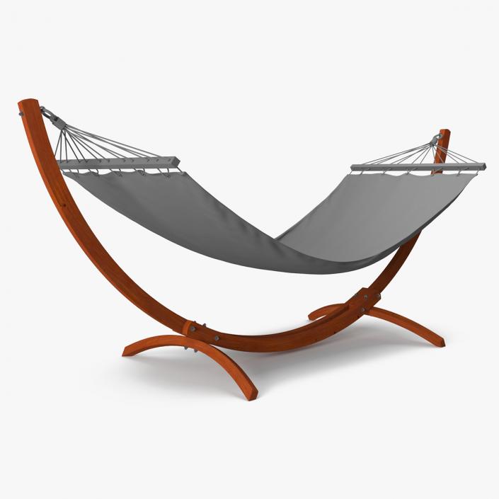 3D Red Wood Bow Hammock Stand