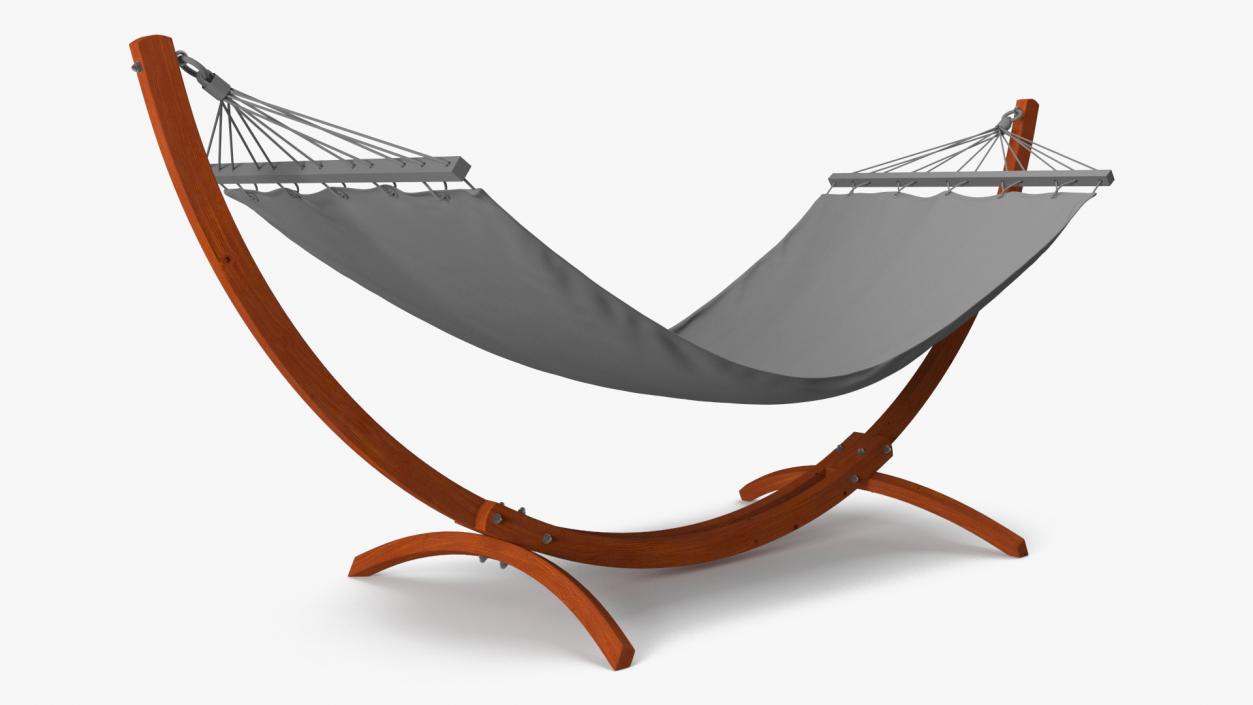 3D Red Wood Bow Hammock Stand