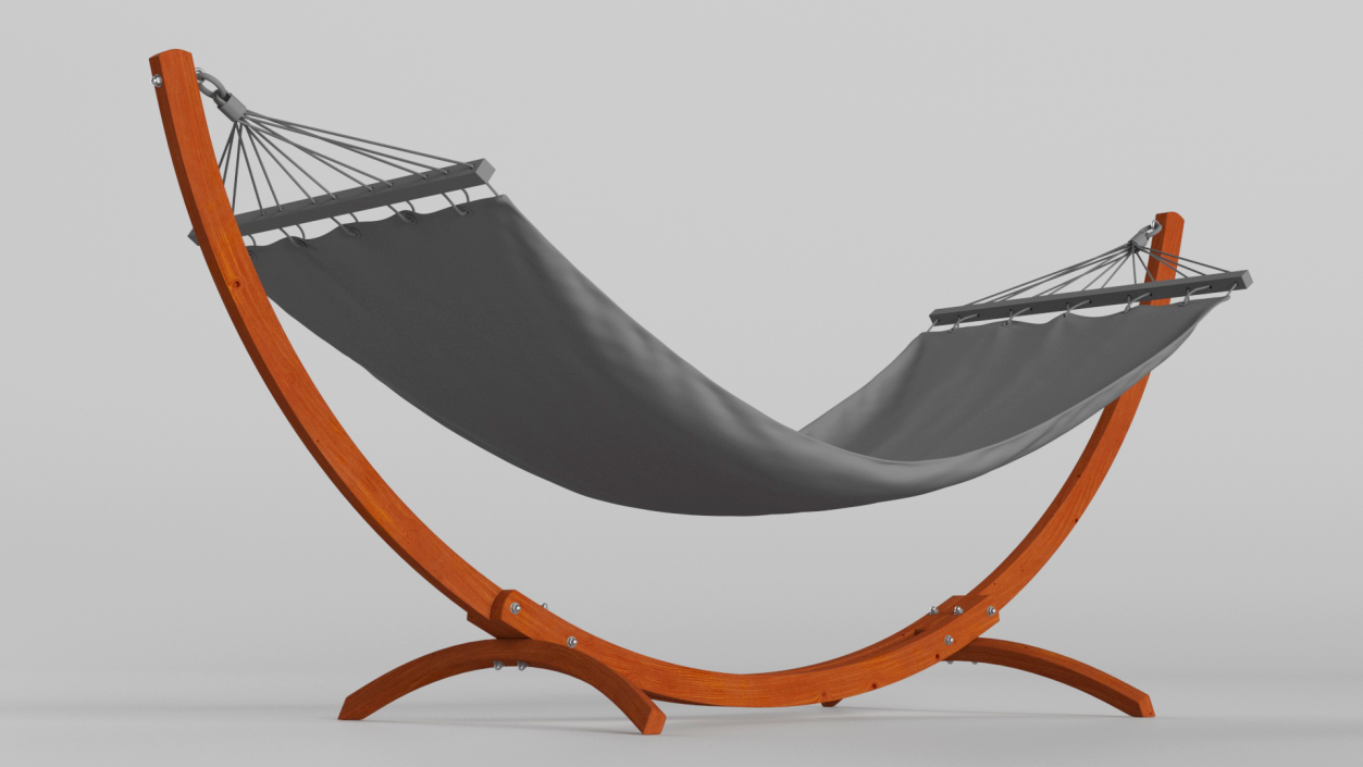 3D Red Wood Bow Hammock Stand