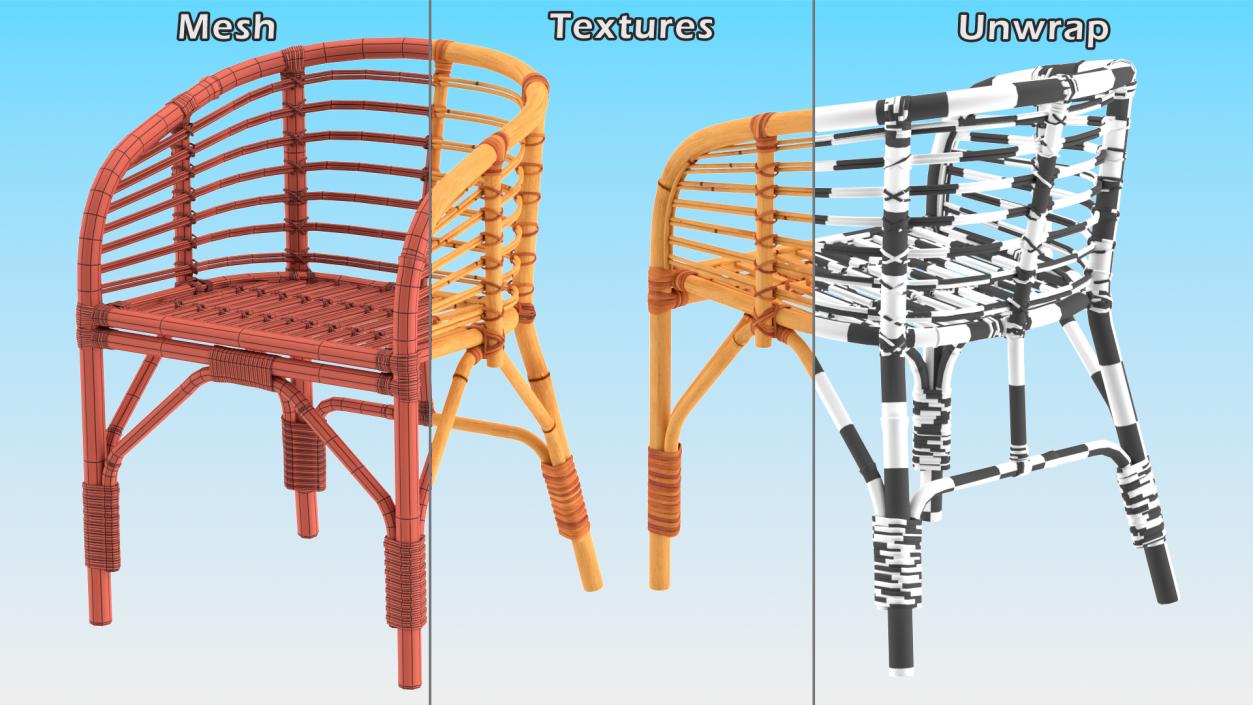 3D model Bamboo Chairs  Collection