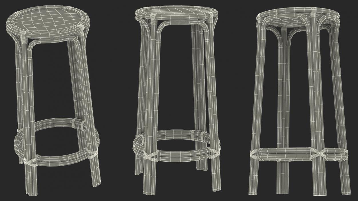 3D model Bamboo Chairs  Collection